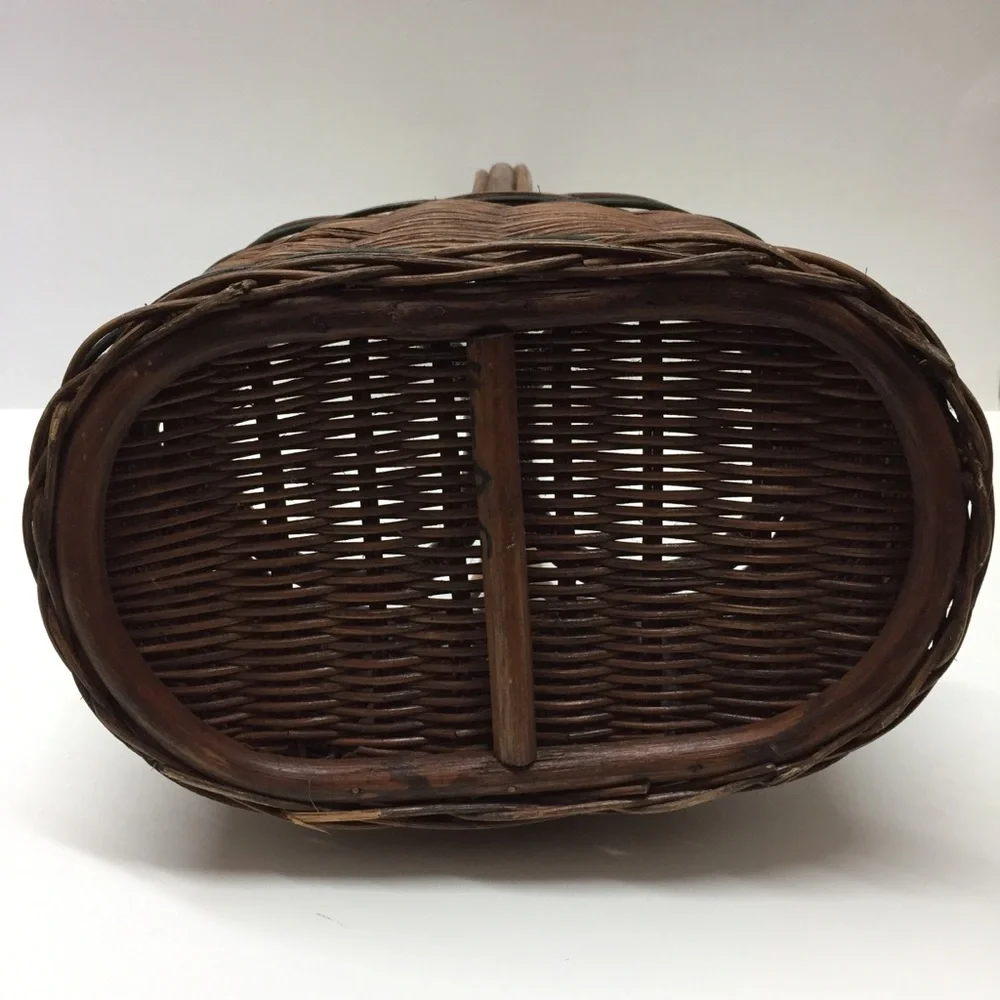 Wicker Wine Basket Sunflower Farmhouse Cottagecore BoHo Decor